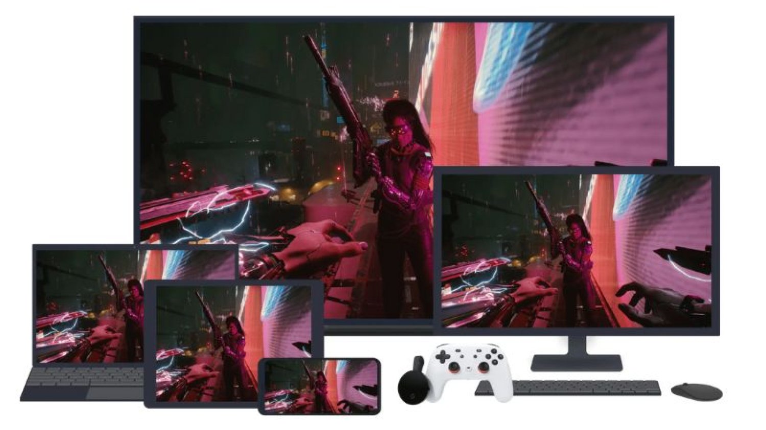 Stary sprzęt nie musi być przeszkodą. W "Cyberpunka 2077" zagrać można na Google Stadia.