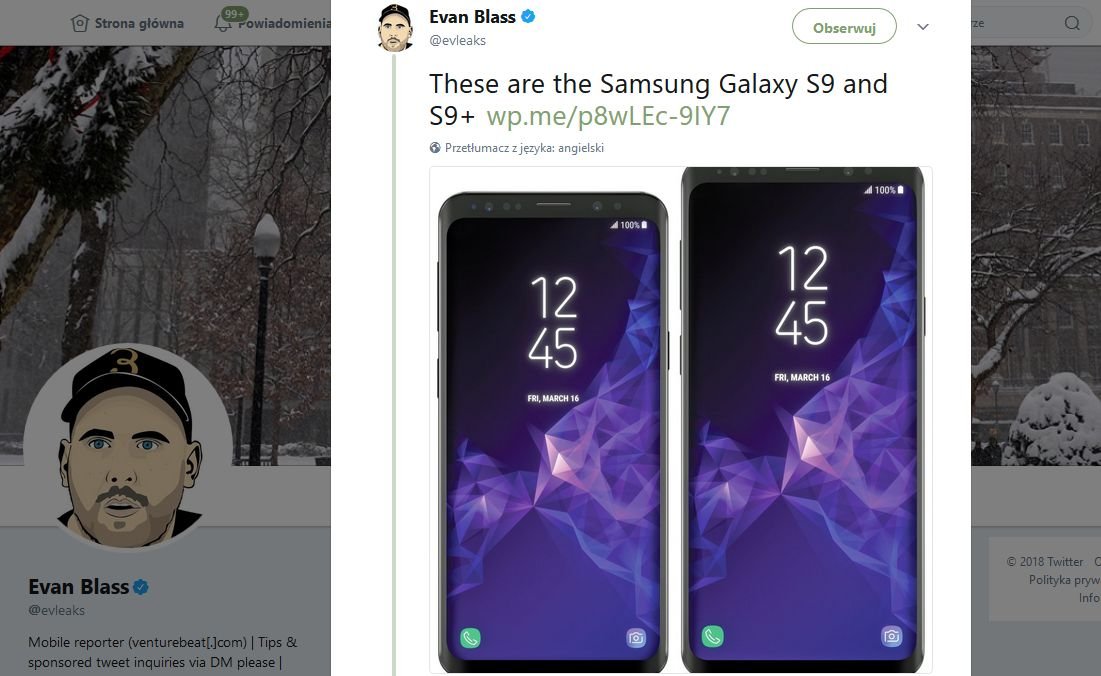 Nowy Samsung Galaxy S9 i S9+. Zdjęcia wyciekły na miesiąc przed premierą.