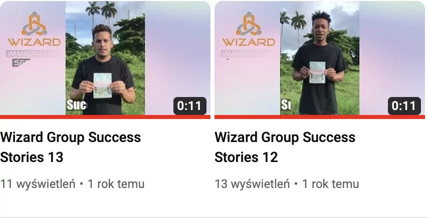 Zdjęcia osób występujących z reklamowych filmach Wizzard 
