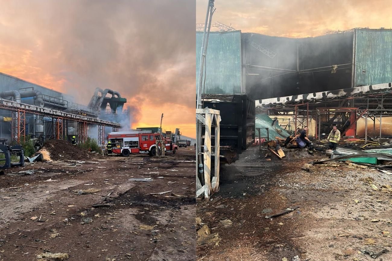 Zniszczona fabryka Barlinka na Ukrainie.