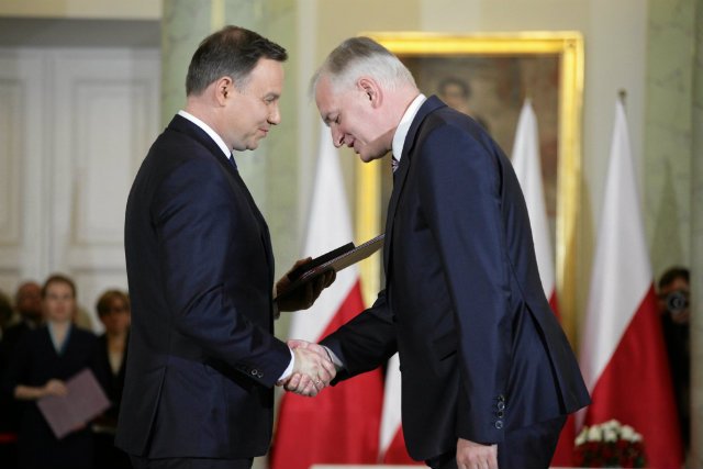 Prezydent Duda i minister nauki i szkolnictwa wyższego Jarosław Gowin.