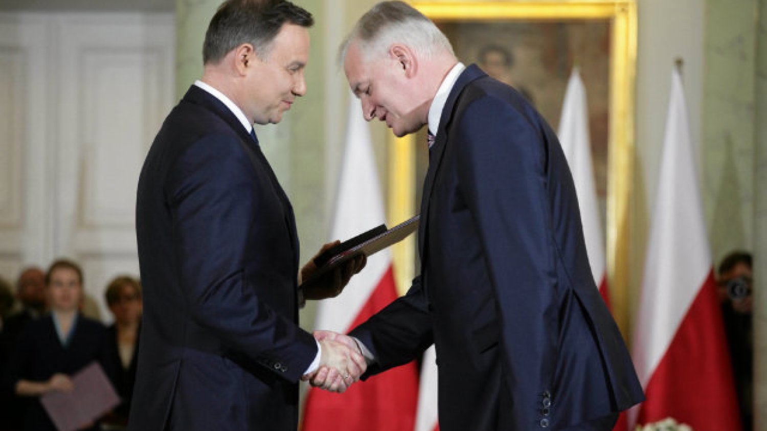 Prezydent Duda i minister nauki i szkolnictwa wyższego Jarosław Gowin.