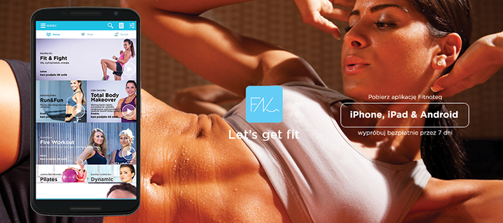 Aplikacja mobilna Fitnoteq - polski pomysł na fitness w domu.