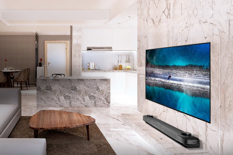 LG OLED W9 to zaawansowany technologicznie model telewizora, który jest smukły jak tapeta na ścianie, co czyni go idealną "dekoracją" do stylowych wnętrz