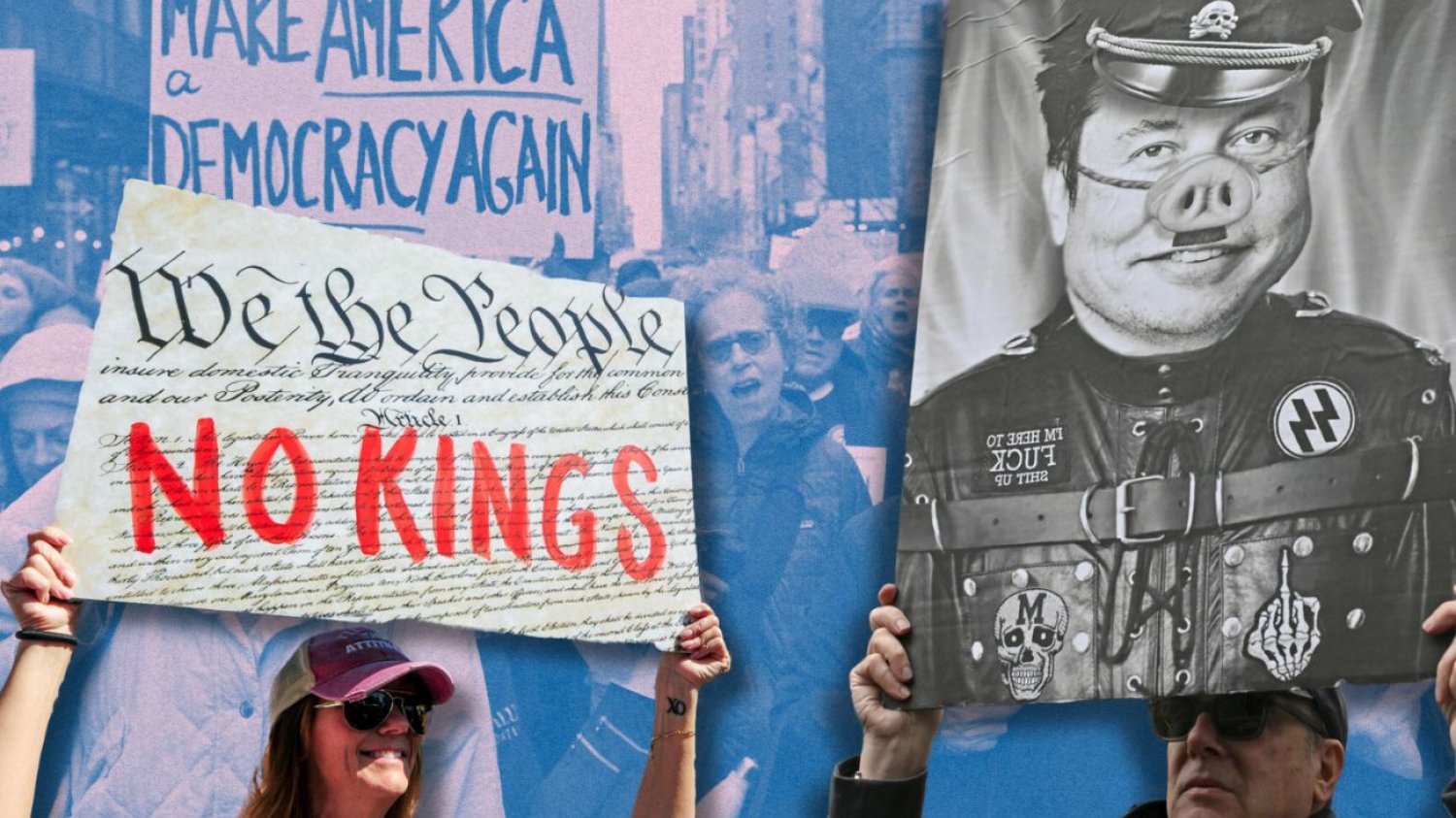 "Jedyną mniejszością niszczącą ten kraj są miliarderzy" – napisała na kawałku tektury jedna z uczestniczek sobotniego protestu przeciwko nowej administracji USA. 