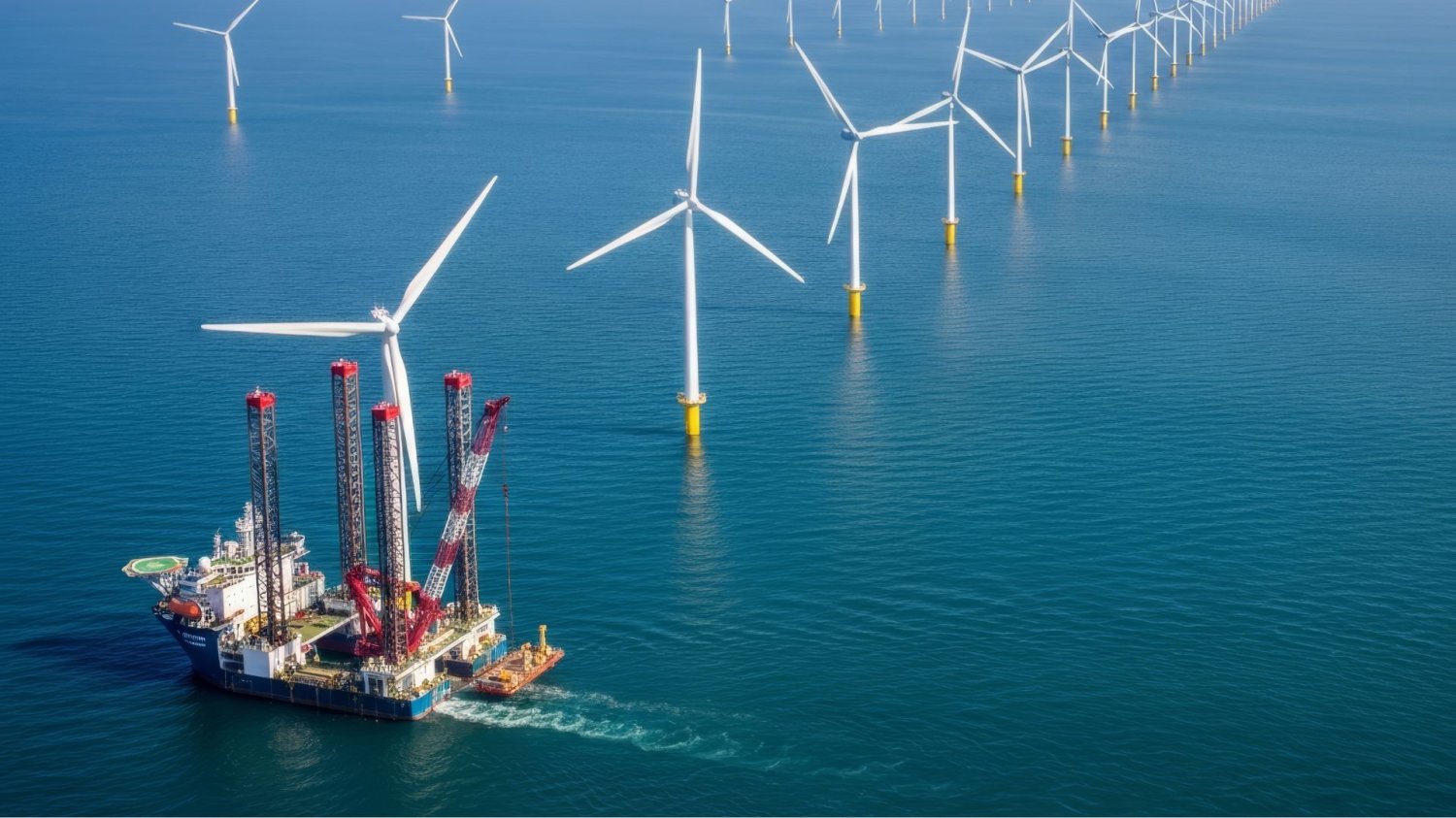 Polska produkuje już połowę swojej energii z OZE. A będzie więcej, bo farmy wiatrowe na Bałtyku rosną jak na drożdżach Budowa wiatraków nad morzem. Na Bałtyku przybywa farm wiatrowych.