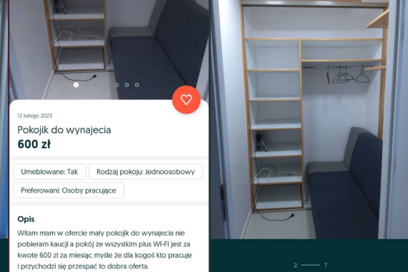 "Pokojik" do wynajęcia w Katowicach. 600 zł za "miejsce w szafie"