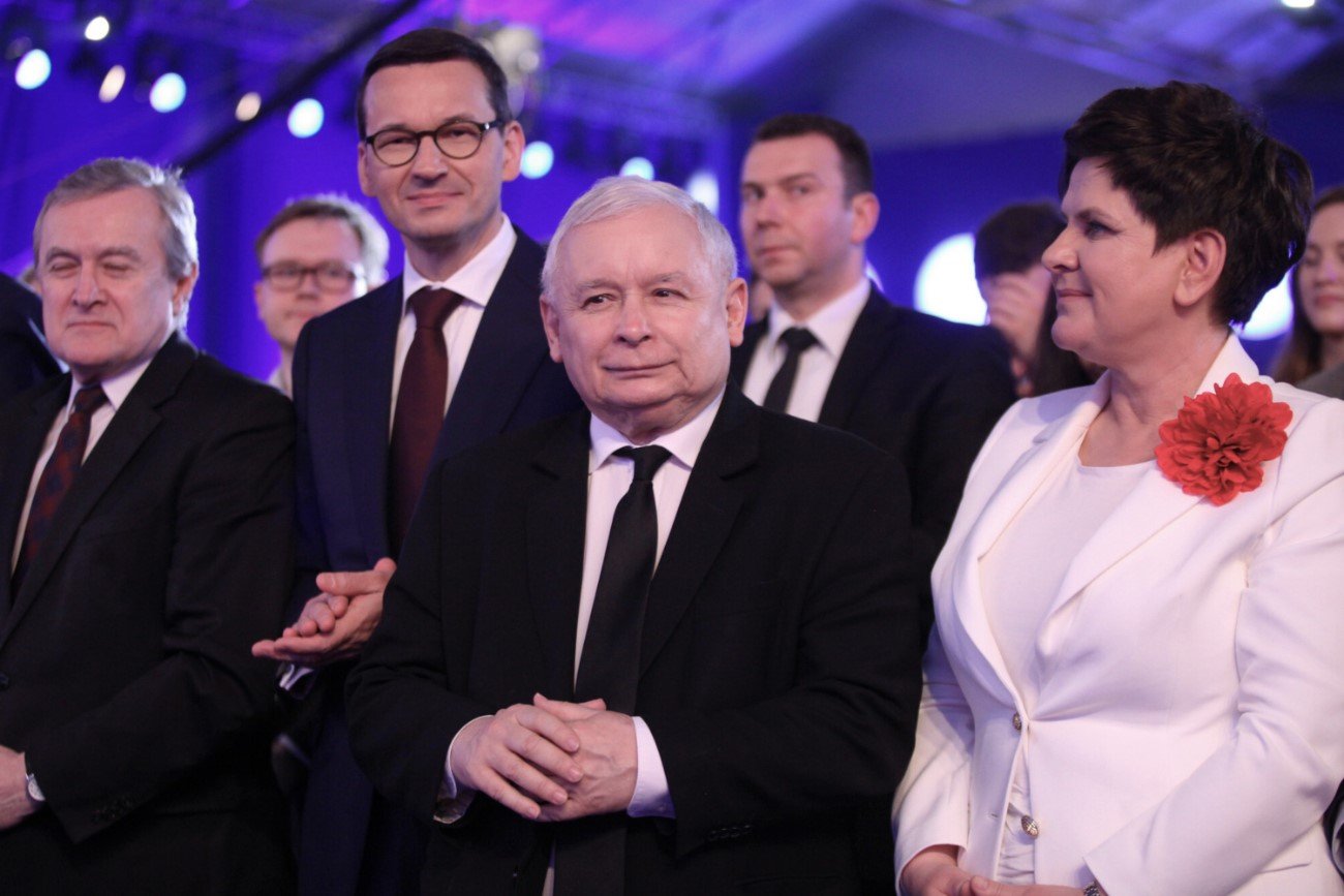 Piotr Gliński, Mateusz Morawiecki, Jarosław Kaczyński, Beata Szydło.
