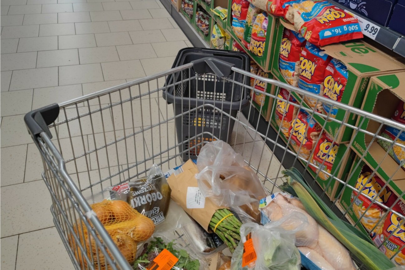 Wózek z zakupami.