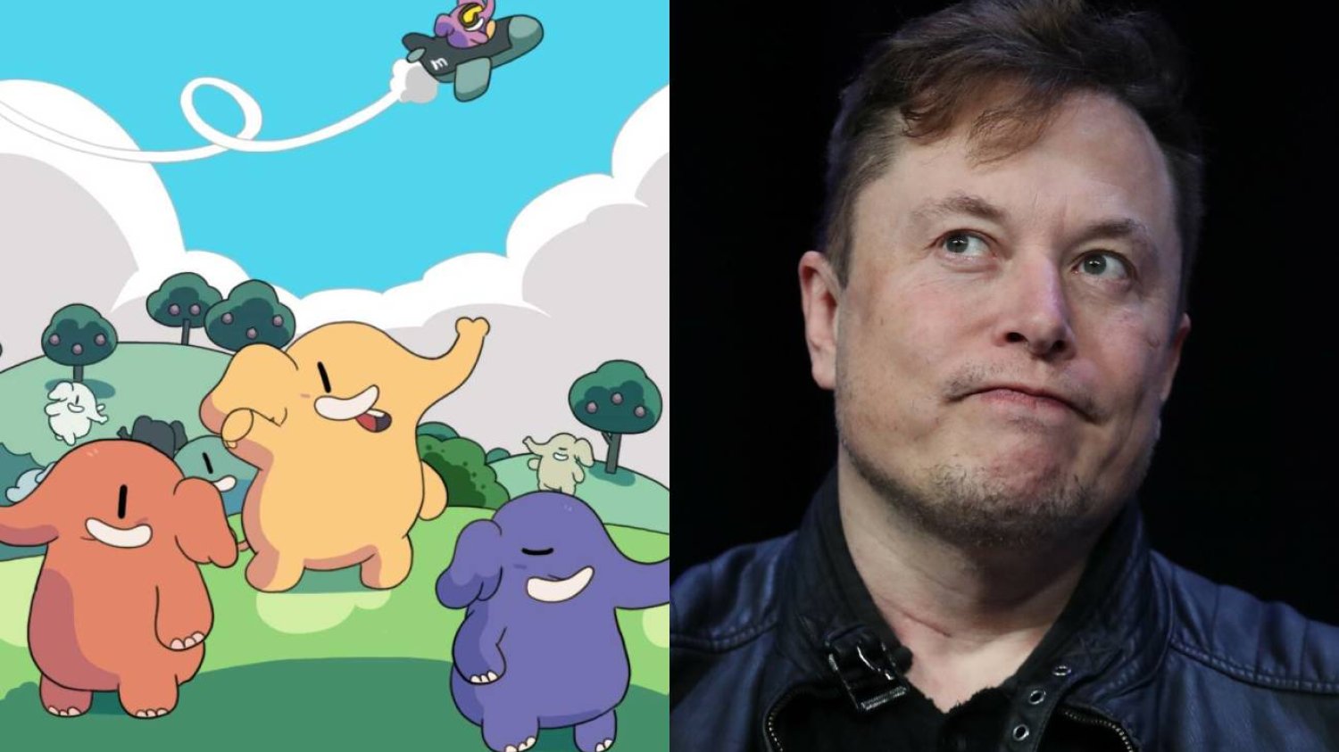 Fragment ekran powitalnego Mastodon i Elon Musk