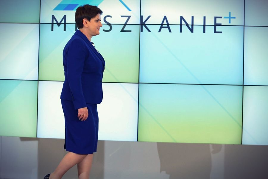 Premier Beata Szydło w czasie prezentacji założeń programu Mieszkanie Plus.