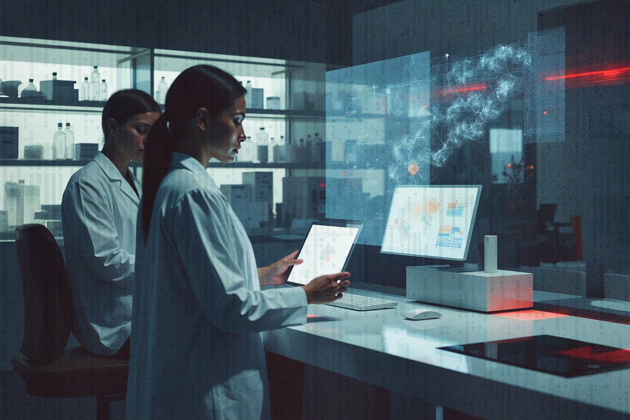 Naukowcy w nowoczesnym laboratorium.