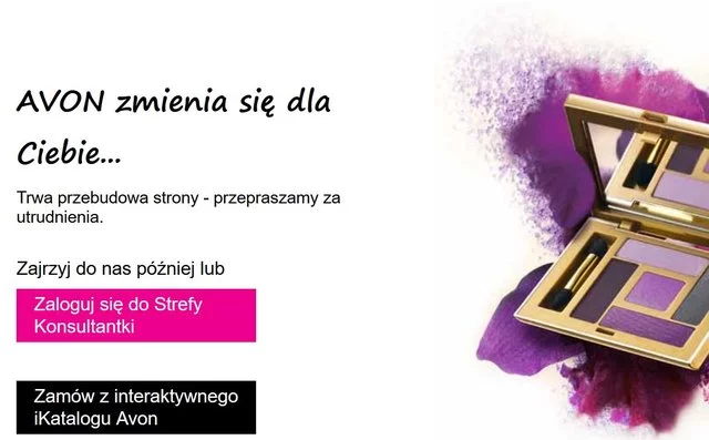 Tak wyglądała polska strona Avonu w ostatnich dniach.