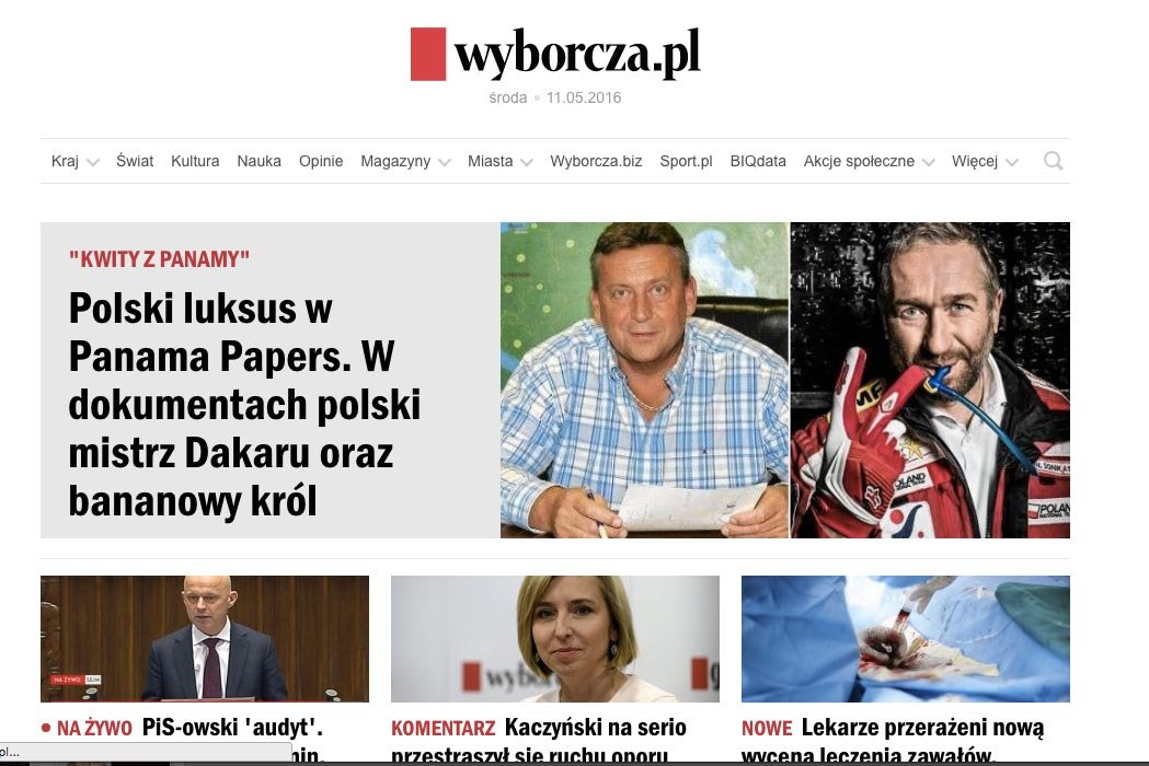 Screen z Gazety Wyborczej - artykuł o najbogatszych Polakach