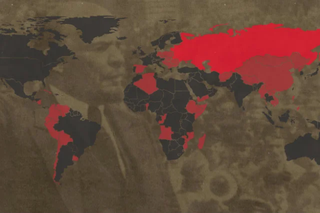 Mapa, która ma ilustrować skalę zbrodni komunistycznych na świecie