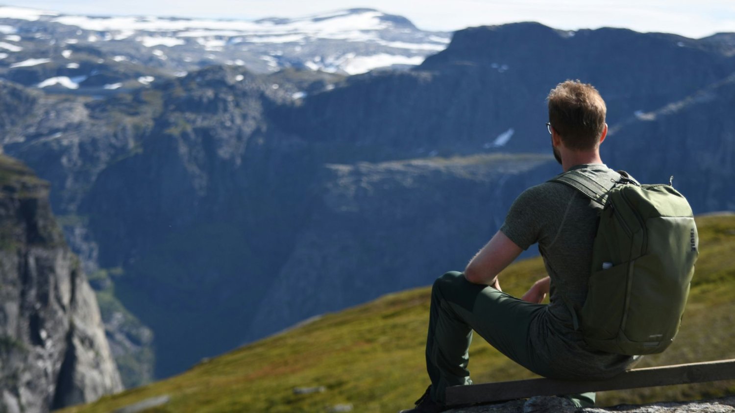 Turysta w Norwegii.