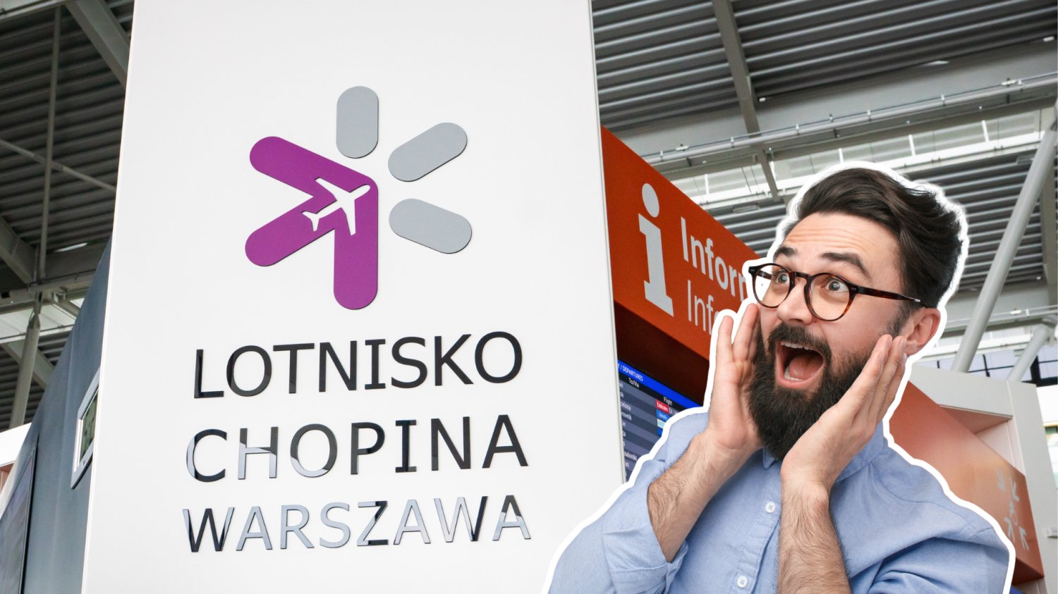 Lotnisko Chopina z rekordem pasażerów. Polska na skrzydłach własnych ambicji Lotnisko Chopina w Warszawie. Zaskoczony mężczyzna ilością pasażerów.