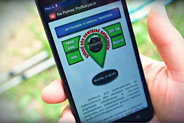 Aplikacja Na Pomoc pozwala namierzyć pacjenta z dokładnością do trzech metrów, dzięki GPS umieszczonemu w smartfonie