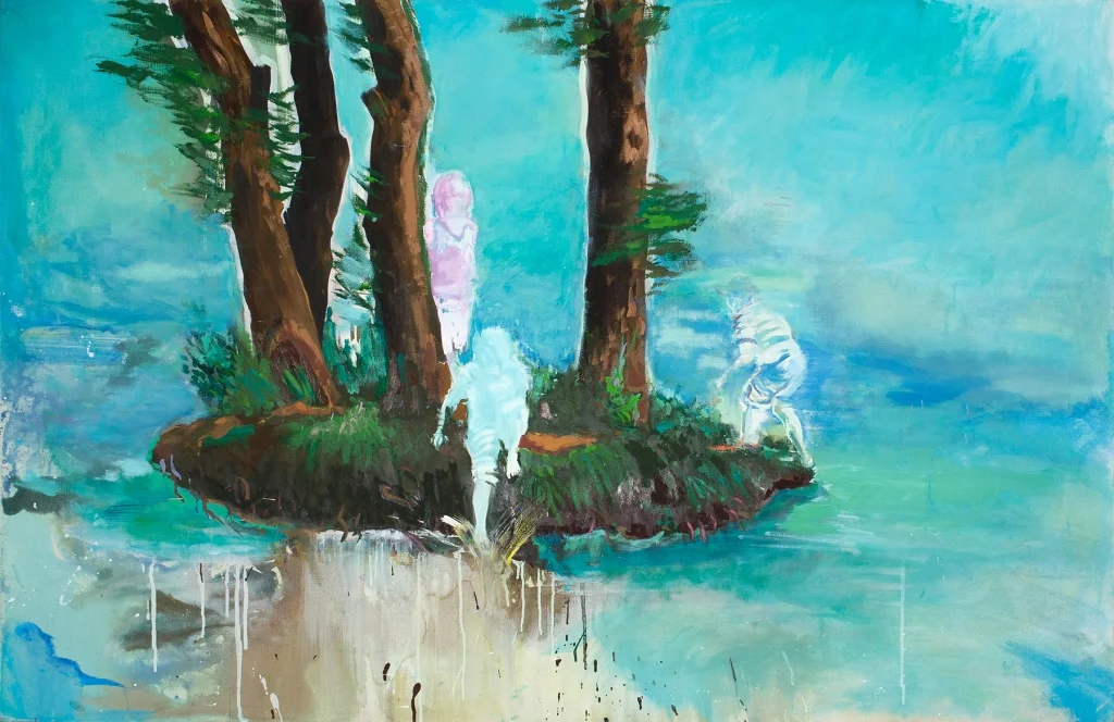 Agnieszka Strojna, „Wyspa”, 90x140, gwasz, akryl, tempera, 2017