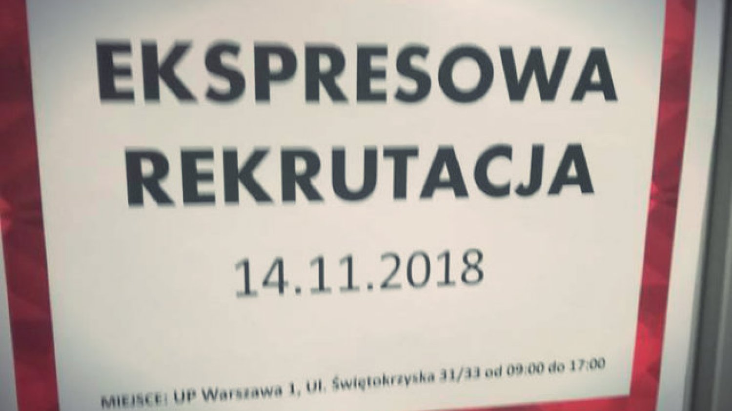 Ekspresowa rekrutacja – plakat o takiej zagadkowej treści pojawił się na drzwiach Urzędu Pocztowego