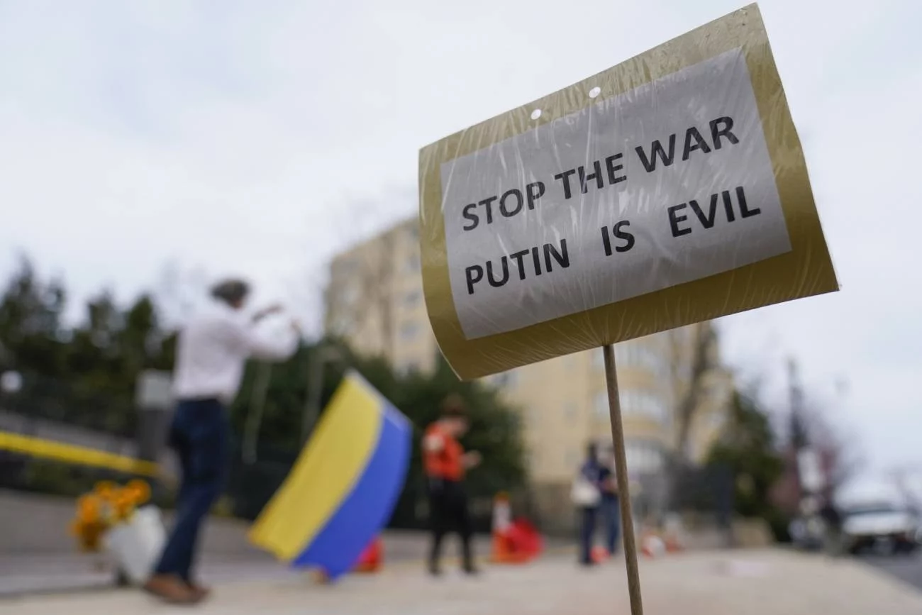 Protest przeciw wojnie w Ukrainie