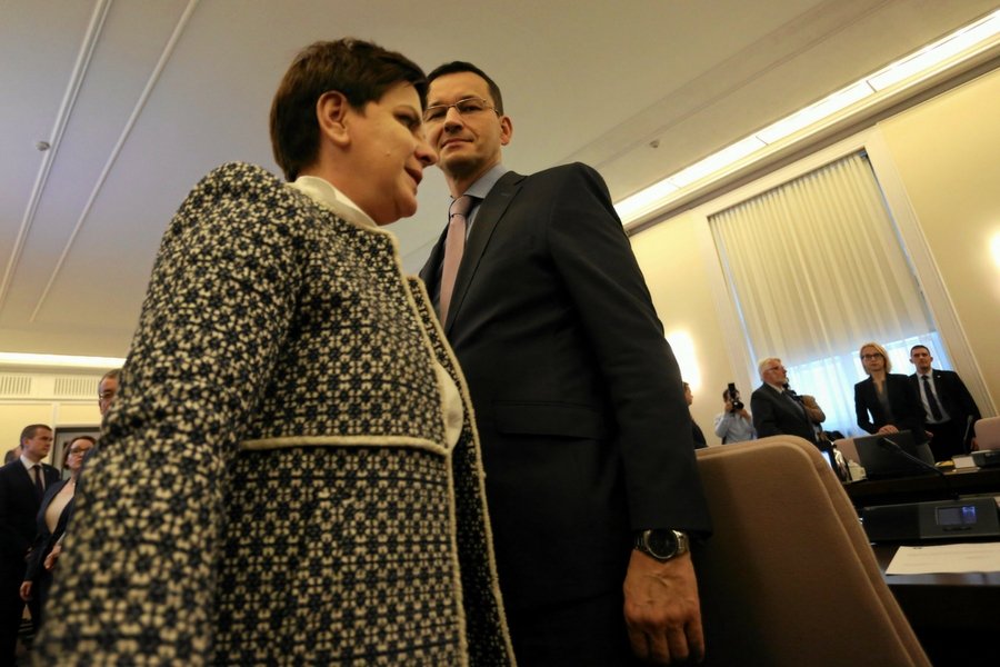 Premier Beata Szydło i minister rozwoju Mateusz Morawiecki.