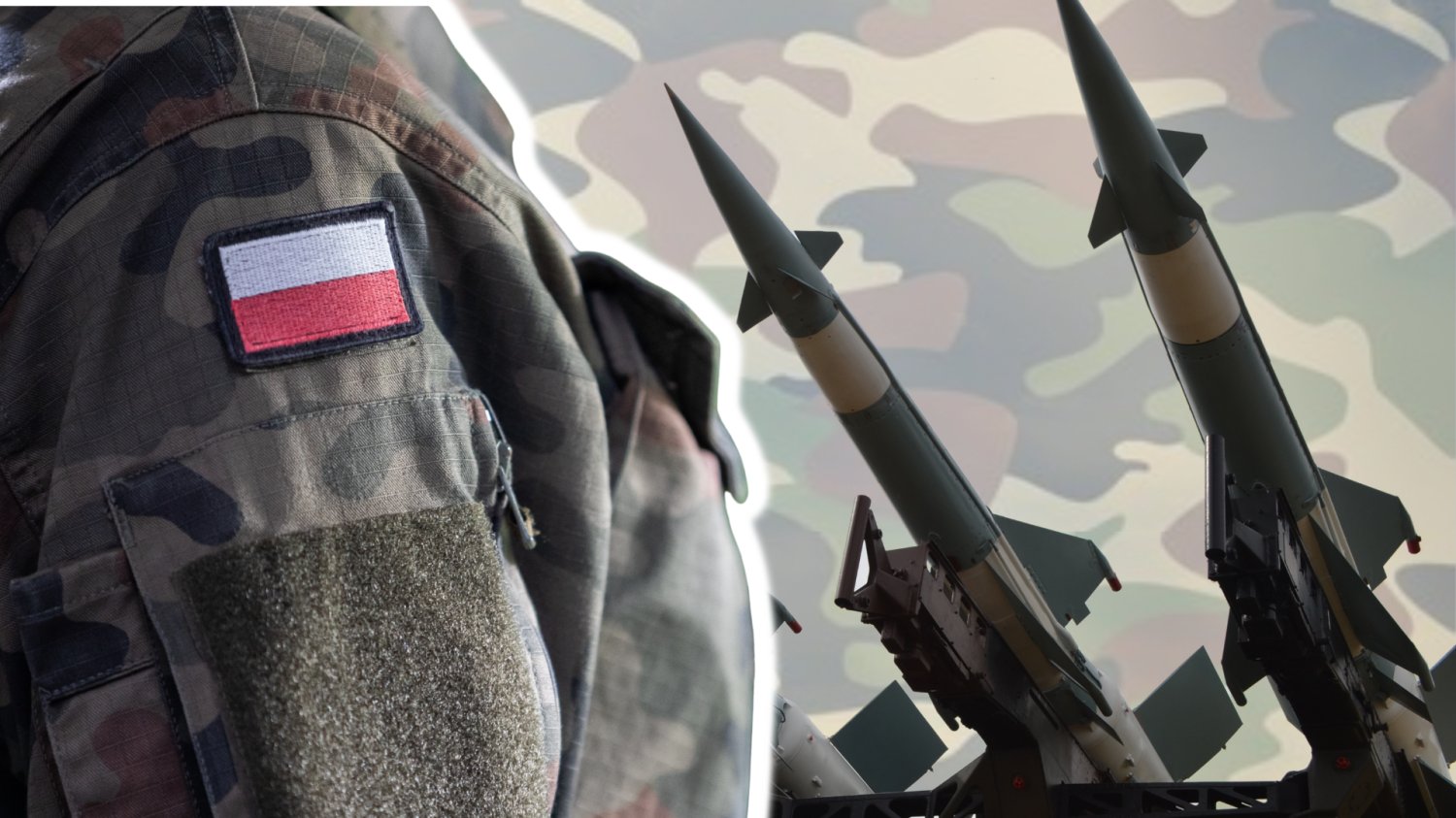 360 mln zł na produkcję rakiet CAMM-ER. Siła budowana na własnym podwórku Ramię żołnierza z flagą Polski. W tle rakiety.