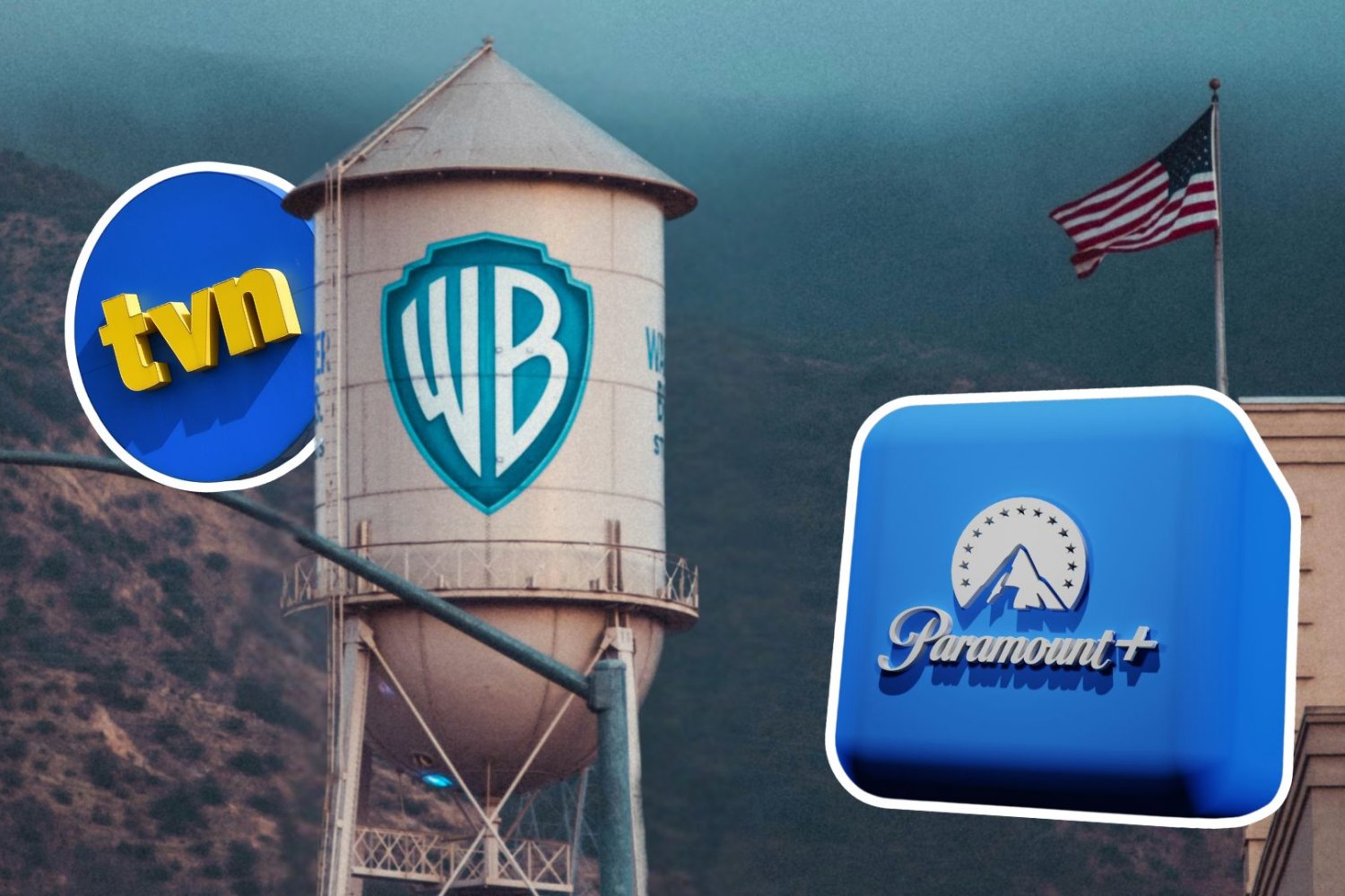 Paramount walczy o przejęcie właściciela TVN. W miedzyczasie pakuje walizki. Logo TVN, Warner Bros, Discovery i Paramount.