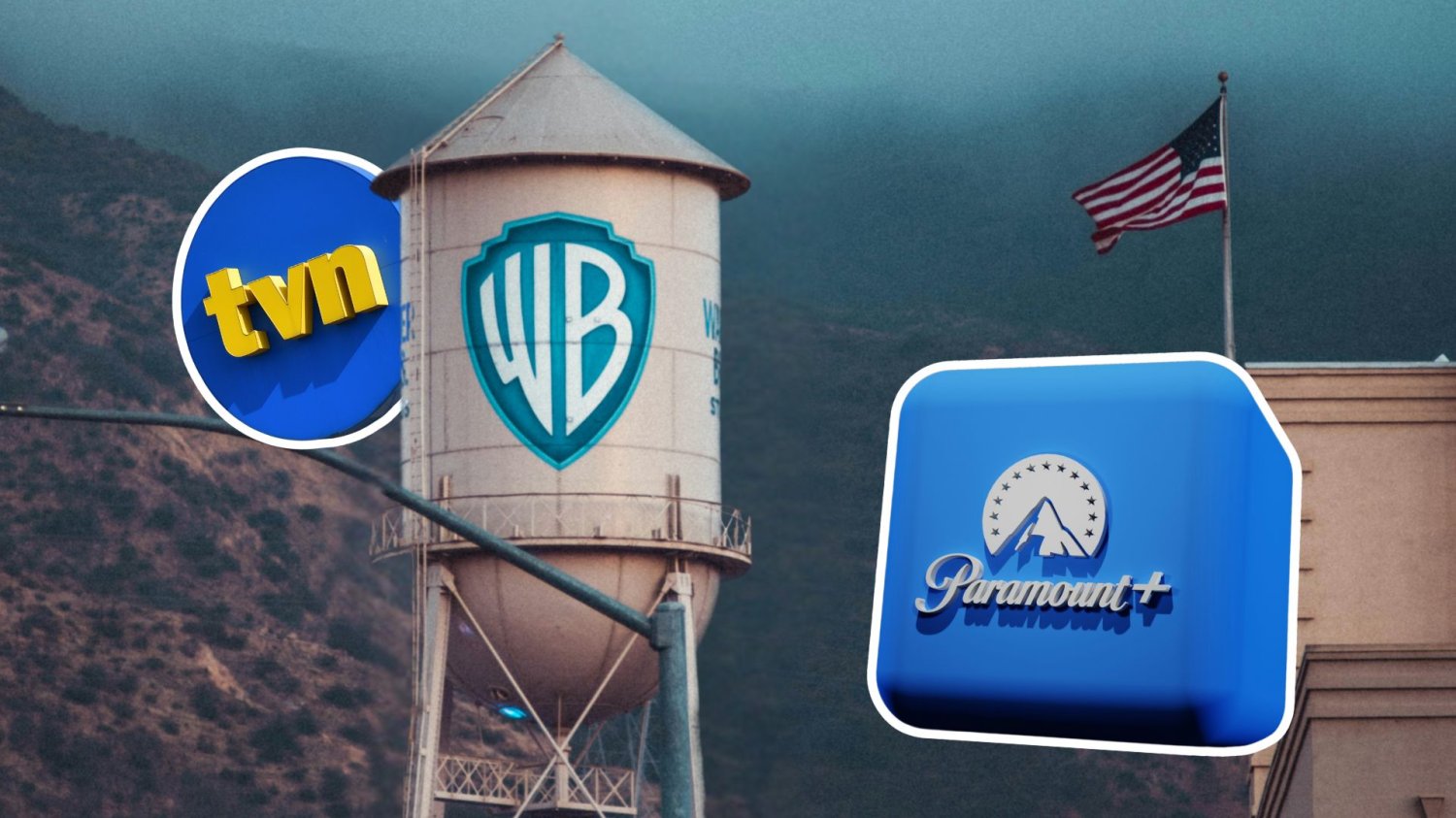 Paramount walczy o przejęcie właściciela TVN. W miedzyczasie pakuje walizki. Logo TVN, Warner Bros, Discovery i Paramount.