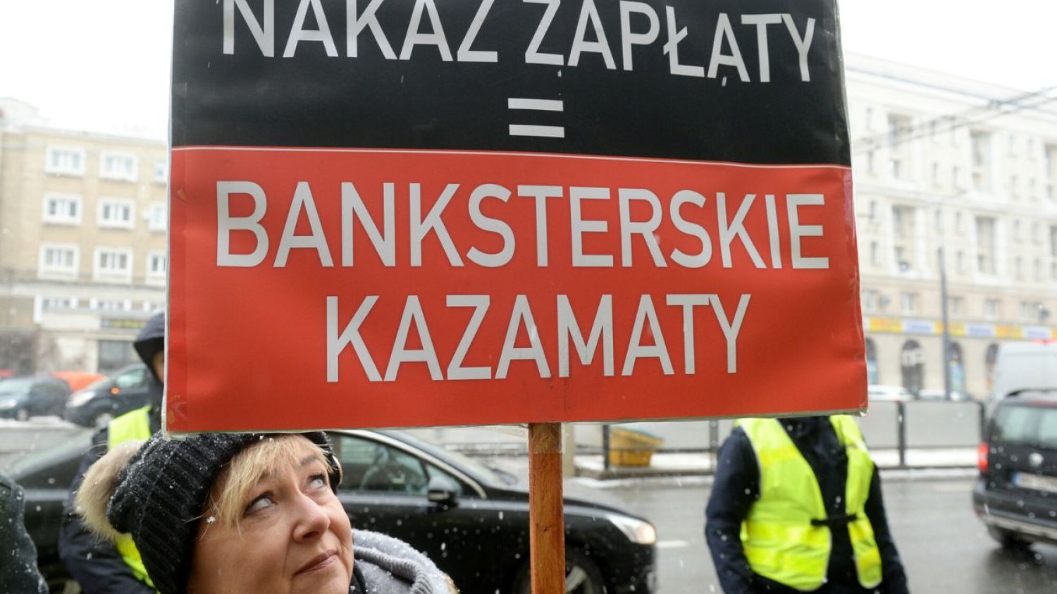 Pikieta frankowiczów przed Sądem Okręgowym w Warszawie, 30.01.2019.