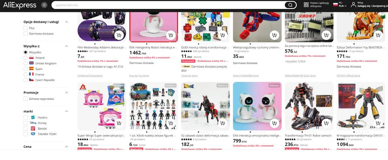 Oferty na AliExpress.