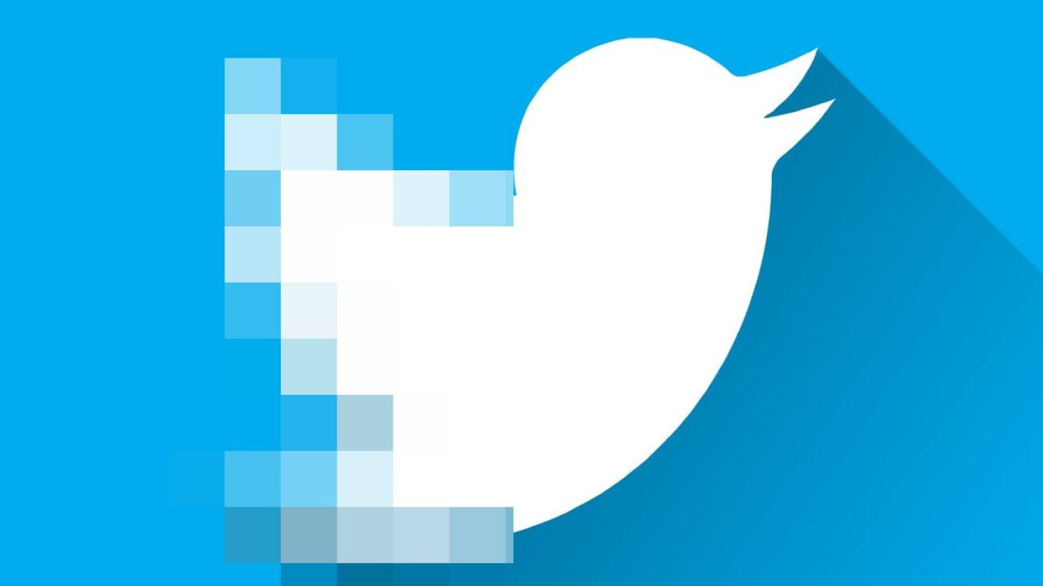 Logo serwisu Twitter, w połowie rozpikselowane