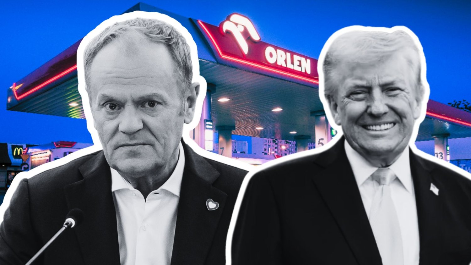 Jutro benzyna za mniej niż 6 złotych. Wielkanocny cud na stacjach, o ile nie zepsuje go Trump Donald Tusk i Donald Trump na tle stacji Orlen