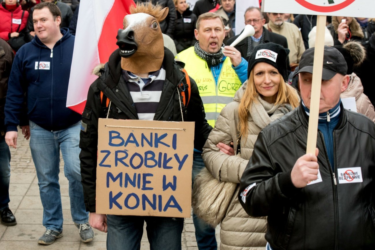 Protest frankowiczów.