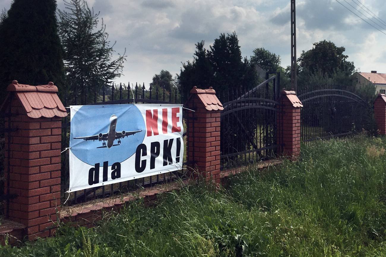 Gmina Baranow, baner "Nie dla CPK "