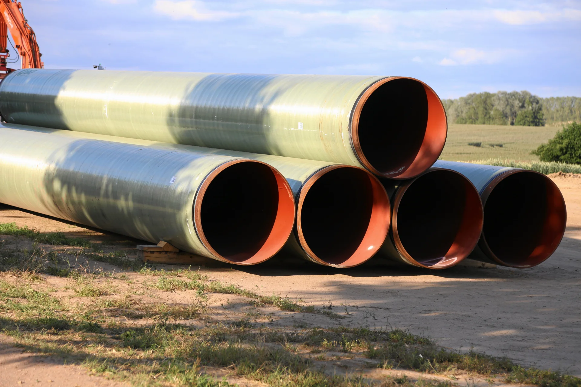 Lądowe przedłużenie gazociągu Nord Stream 2 w okolicy niemieckiej miejscowości Pasewalk