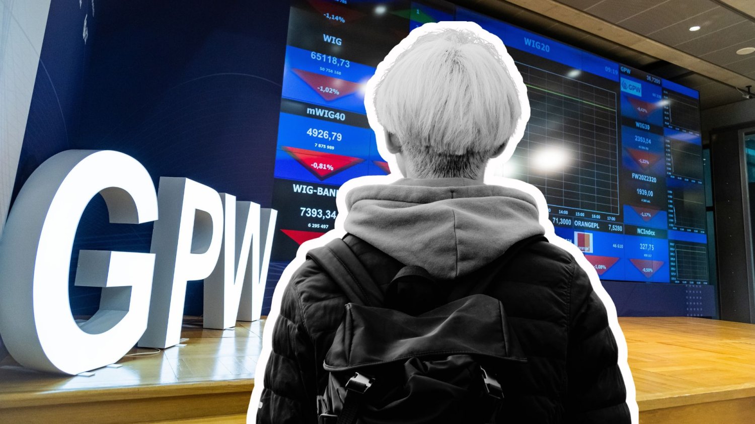 Chcesz, by twoje dziecko zostało prezesem? Do wyboru masz jedno imię chłopiec z plecakiem na tle sali giełdy w Warszawie