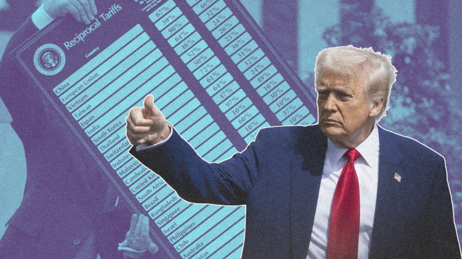 Donald Trump i lista ceł.