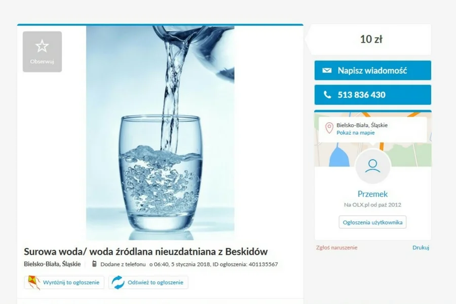 Ogłoszenie, jakie pojawiło się dziś w sieci.