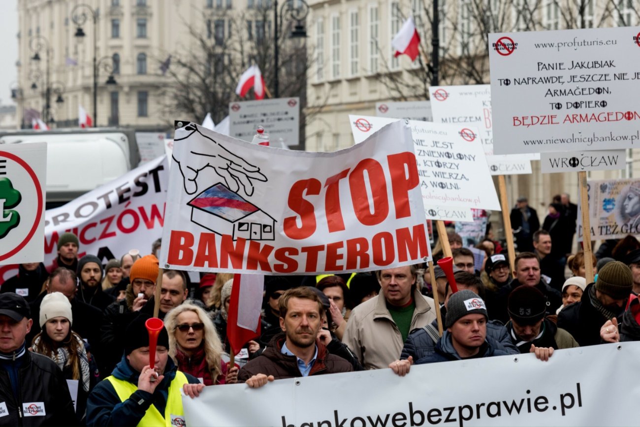 Protest frankowiczów.