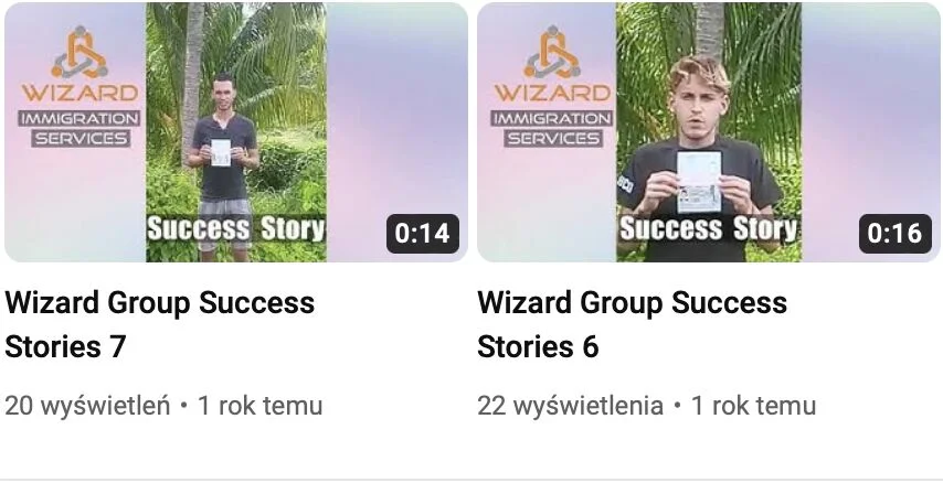 Zdjęcia osób występujących z reklamowych filmach Wizzard