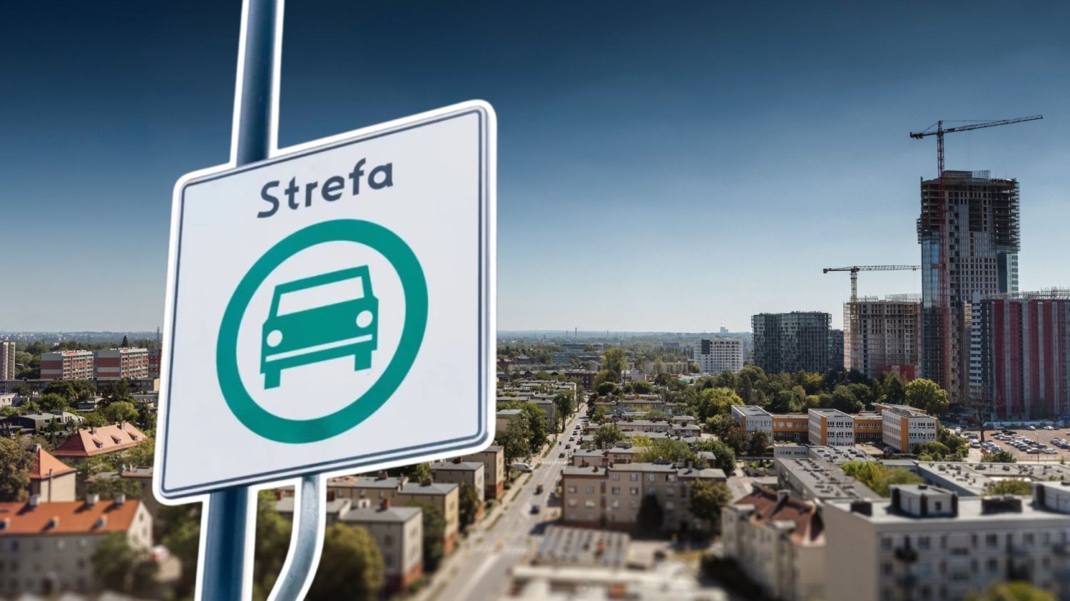 SCT w Katowicach od czerwca 2026. Śródmieście staje się luksusem dla wybranych. Znak SCT na tle miasta Katowice.