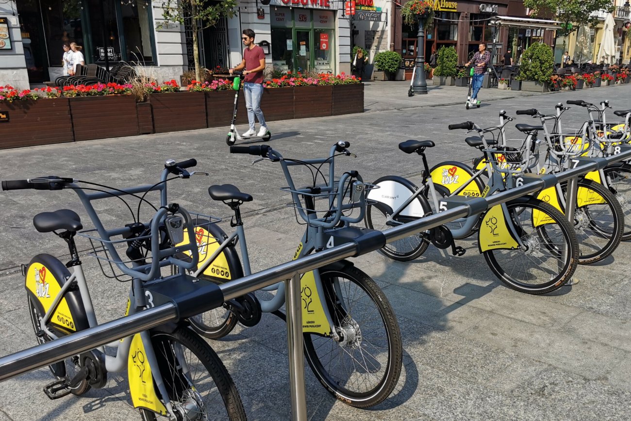 Stacja rowerów miejskich w Łodzi