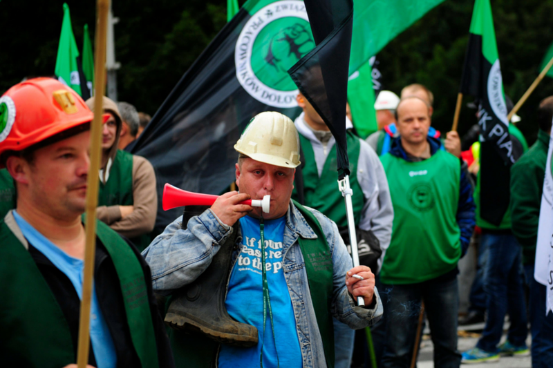 Protesty górnicze w Warszawie 01.10.2014