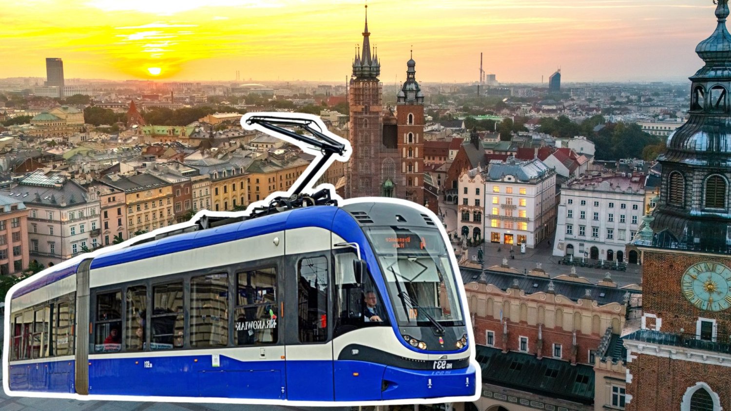 Remont centrum Krakowa od czerwca. Szykuje się komunikacyjny armagedon. Kraków, tramwaj komunikacji miejskiej.
