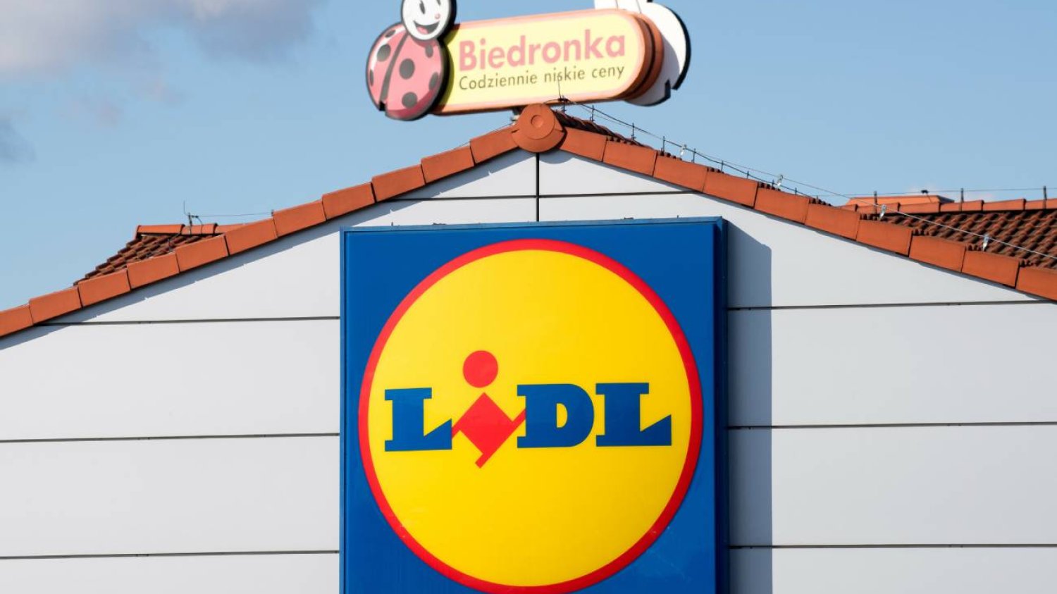 Logo Biedronki i Lidla.
