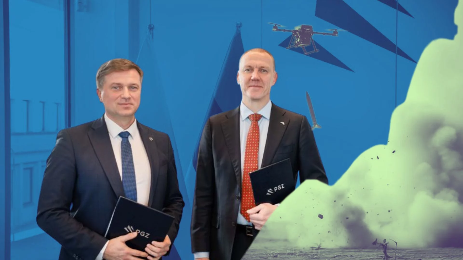 Arkadiusz Bąk z PGZ i Veiko-Vello Palm z FT. Polska wyprodukuje 10 tys. estońskiej amunicji.