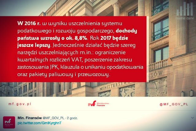 Ministerstwo Finansów pochwaliło się na Twitterze sukcesami w ściąganiu VAT.