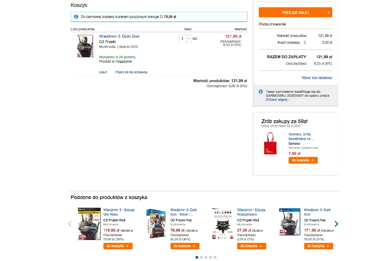 Automatyczna informacja o uzupełniających produktach podczas oglądania rzeczy i dokonywania zakupów w sklepie internetowym to typowy przykład cross-sellingu.