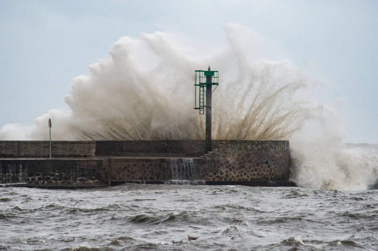 Wzburzone Morze Bałtyckie.